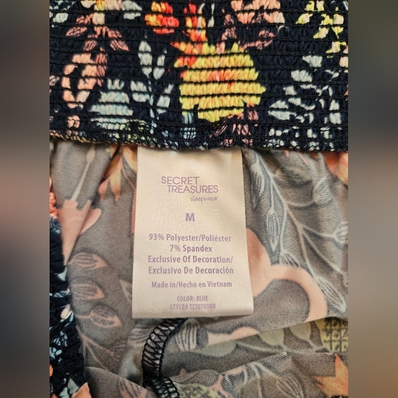 Secret Treasures Womens Blue Floral And Flamingo Pajama Pants Size Medium - Picture 5 of 12